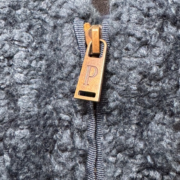 Pendleton Women's Navy Sherpa Jacket Plaid Trim Detail Size L - Picture 10 of 16